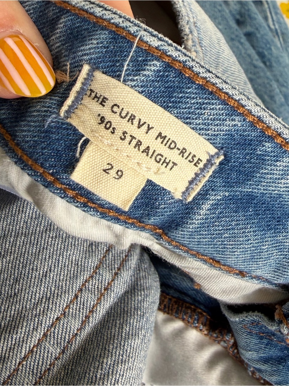 Madewell the curvy mid rise 90s straight leg denim jeans stretchy 29/8 high rise - Picture 4 of 5